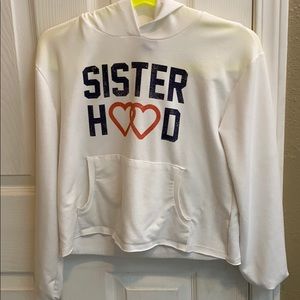 cropped hoodie “sister hood”